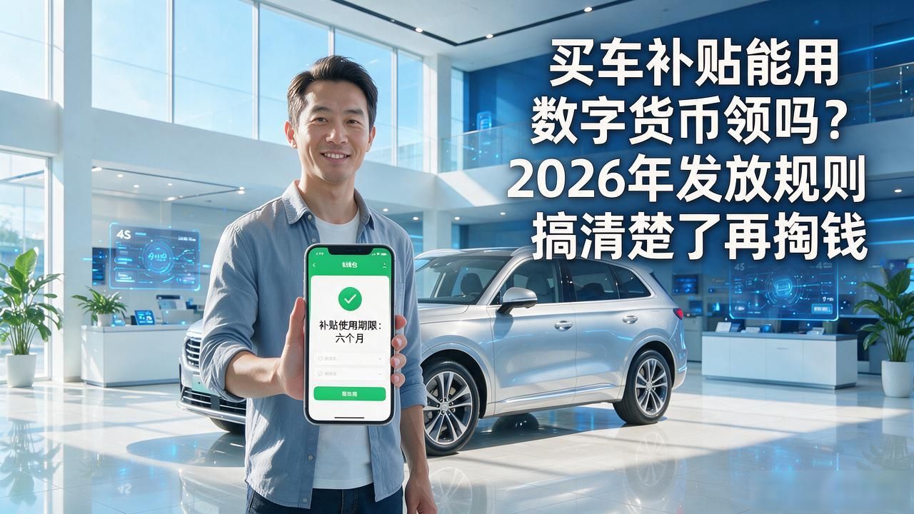买车补贴能用数字货币领吗？2026年发放规则搞清楚了再掏钱