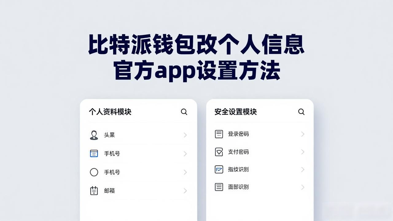 比特派钱包改个人信息 官方app设置方法