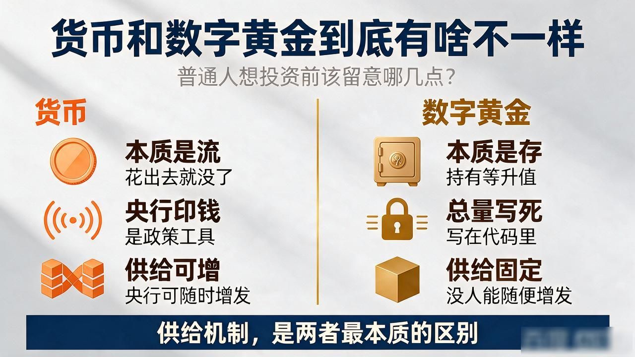 货币和数字黄金到底有啥不一样，普通人想投资前该留意哪几点？