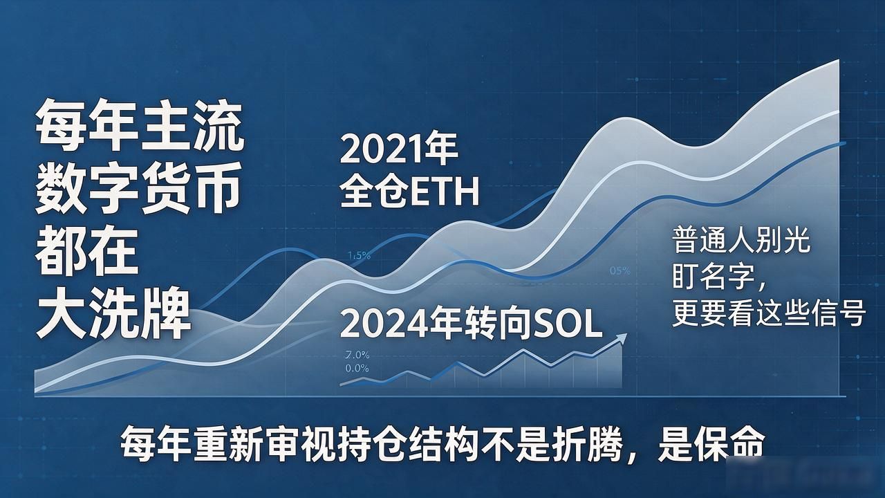 每年主流数字货币都在大洗牌，普通人别光盯名字，更要看这些信号