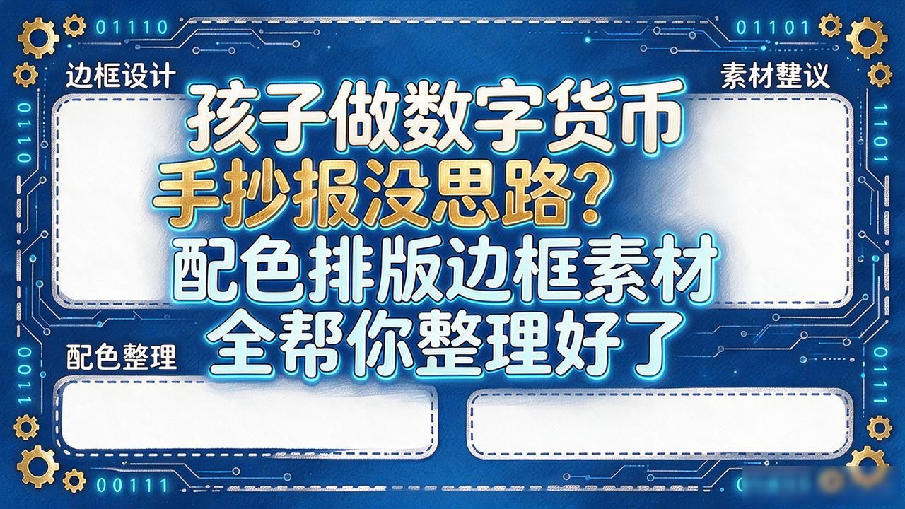 数字货币手抄报模板_孩子数字货币手抄报排版技巧_科技感数字货币手抄报配色方案