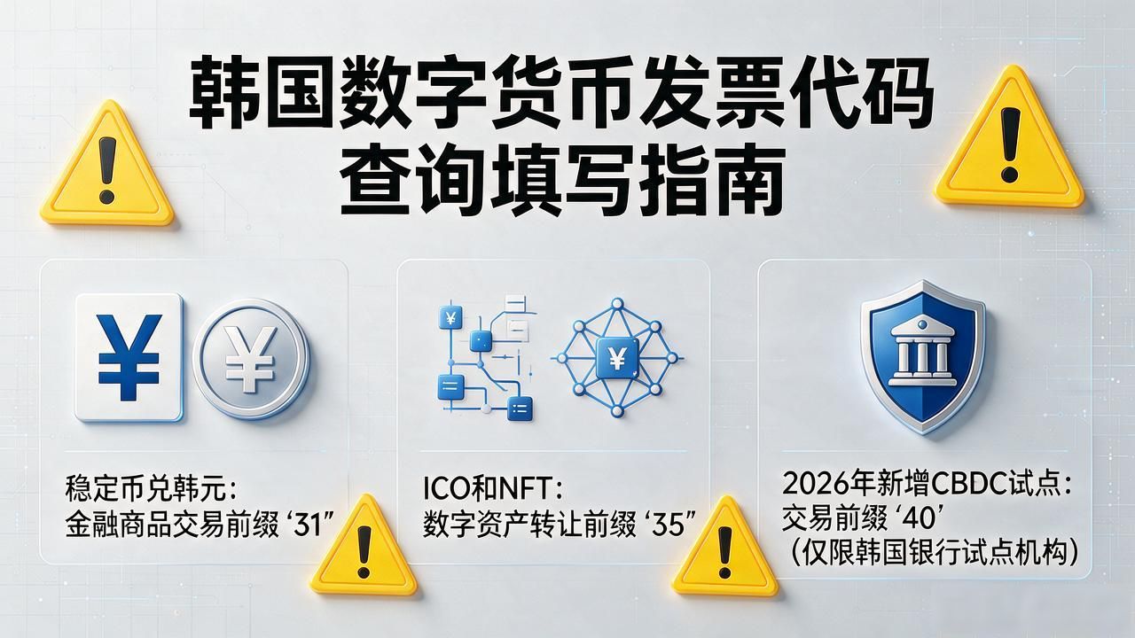 韩国数字货币电子发票代码查询方法_韩国数字货币发票代码_2025年韩国加密货币交易发票填写规范