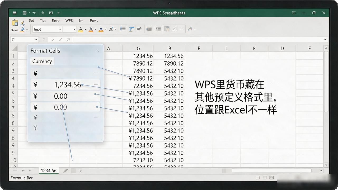 表格内数字转换货币，Excel加¥符号和千分位不用手打