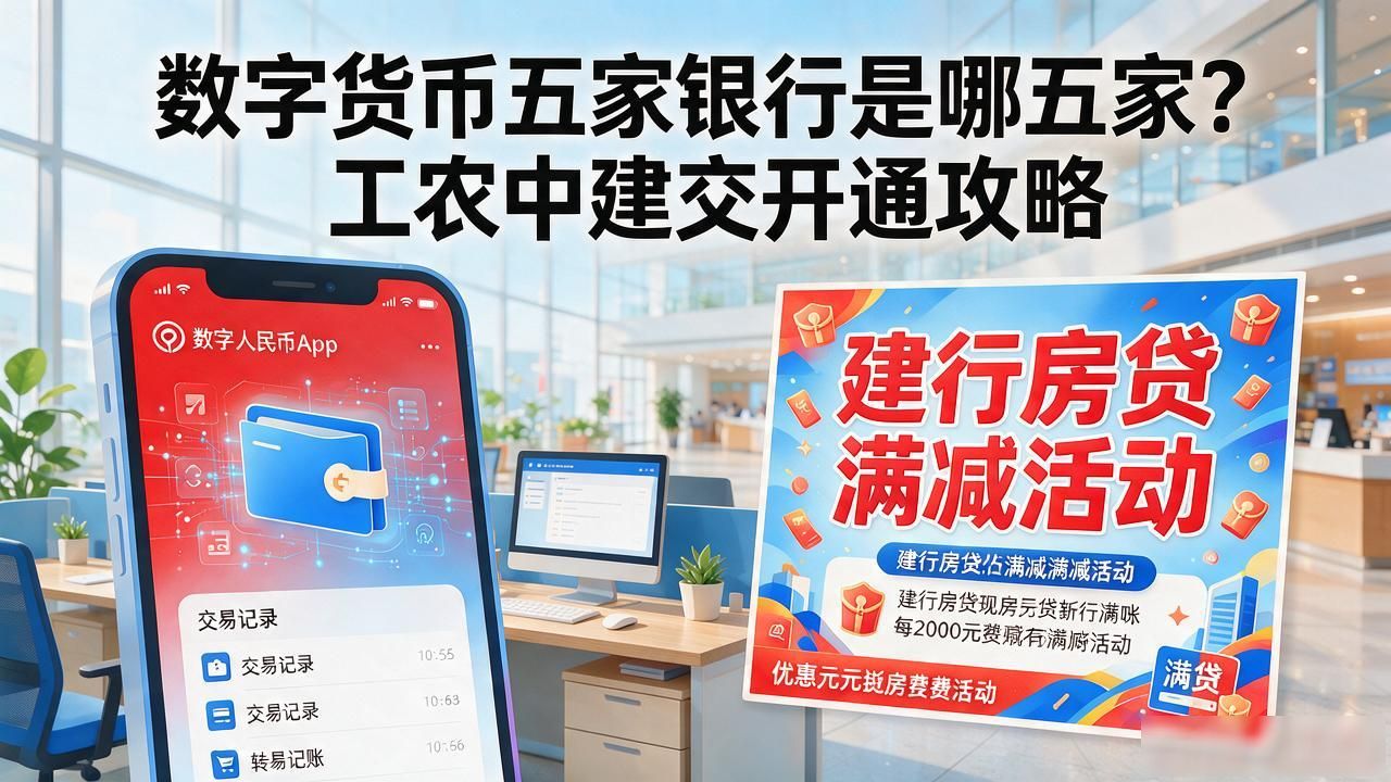 数字货币五家银行是哪五家？工农中建交开通攻略，看完就能办