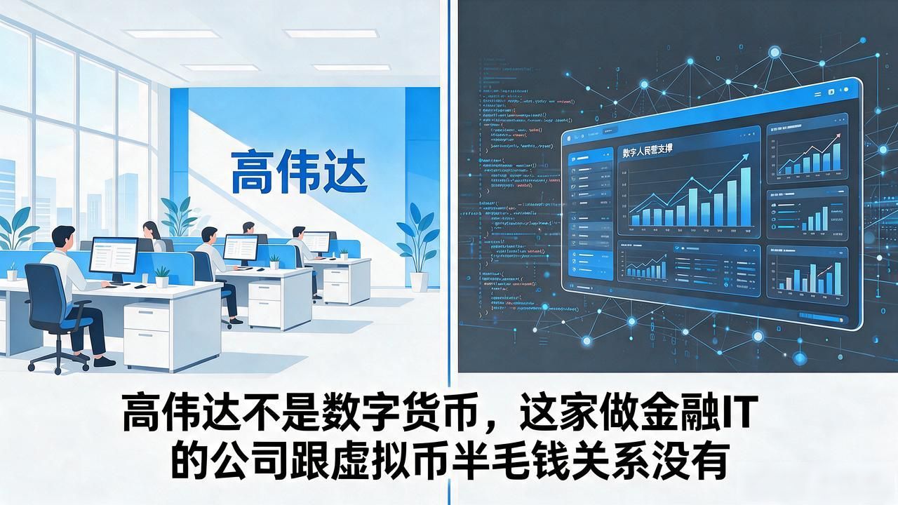 高伟达不是数字货币，这家做金融IT的公司跟虚拟币半毛钱关系没有