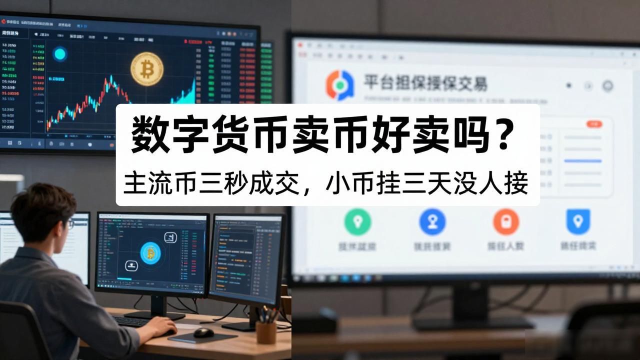 数字货币卖币好卖吗？主流币三秒成交，小币挂三天没人接
